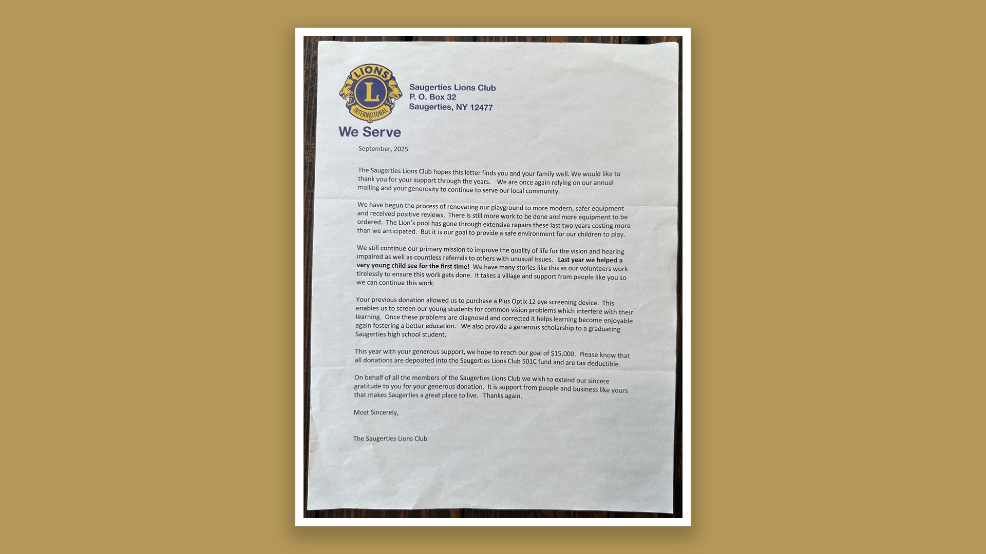 Seeing Is Believing: Kiwanis Supports the Saugerties Lions Club’s Sight-Saving Mission